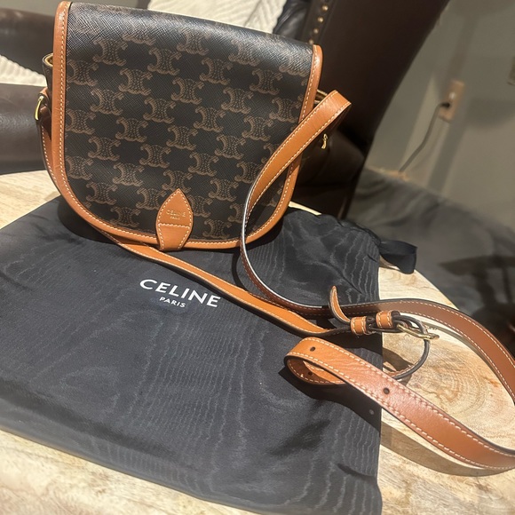 Celine Bags Celine Folco Medium Triomphe Canvas Bag Poshmark